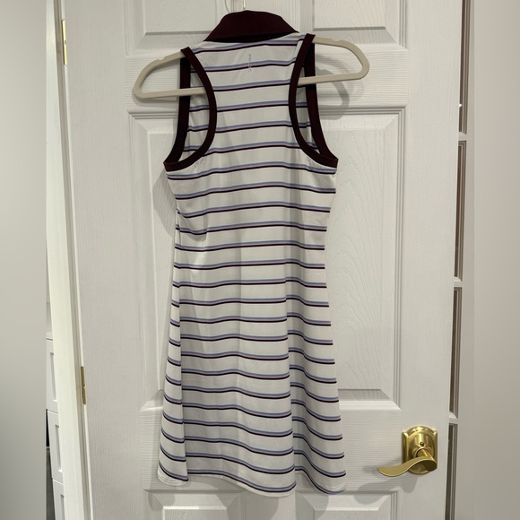 Ralph Lauren White and Burgundy Striped Dress - Picture 2 of 3